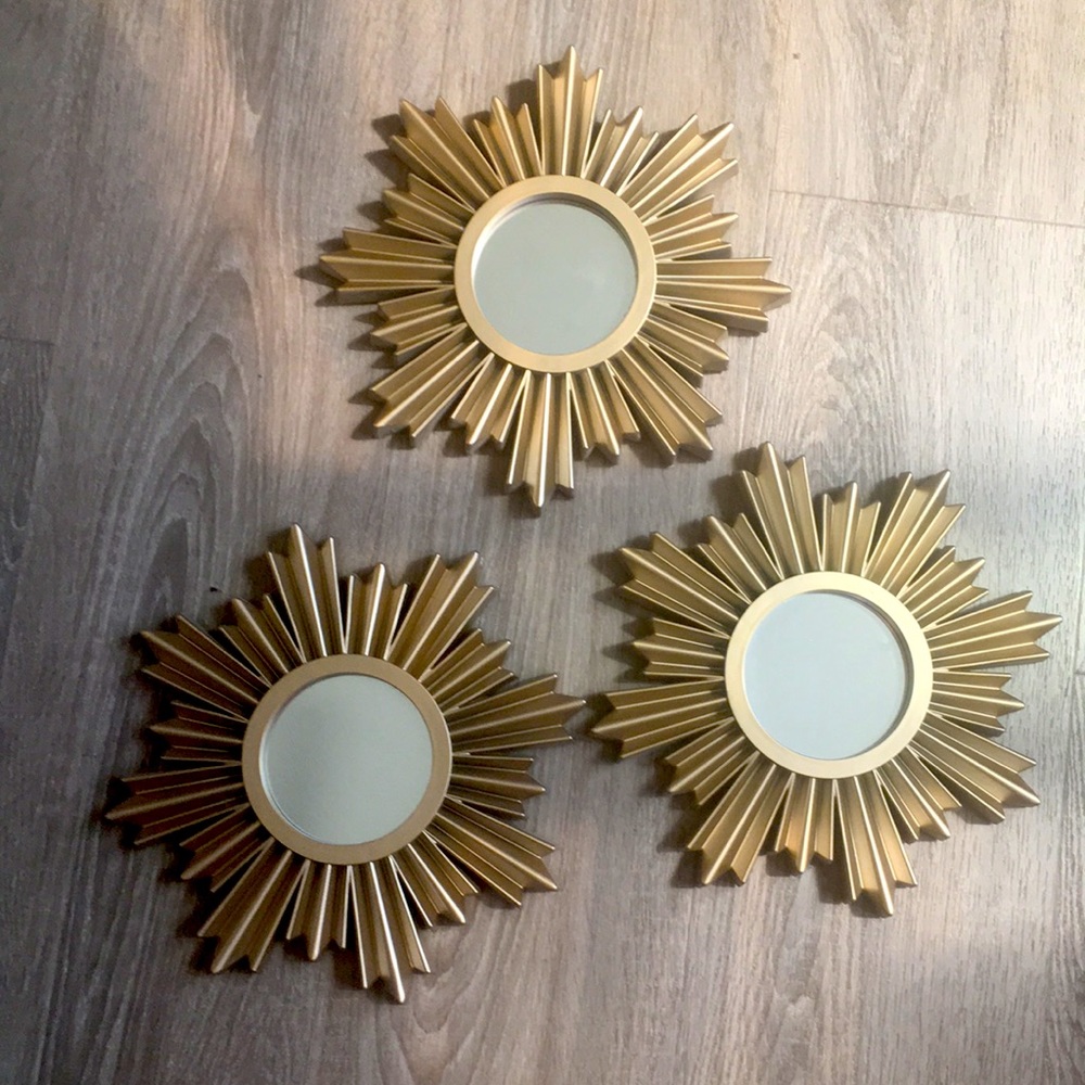 3 set gold mirror